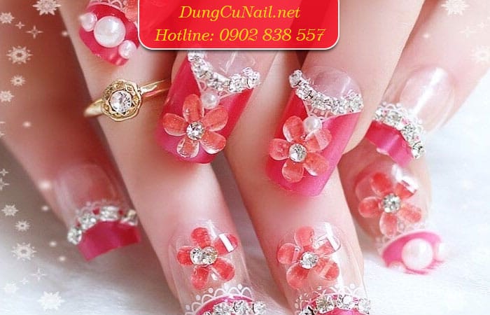 cách đính đá móng tay đơn giản
